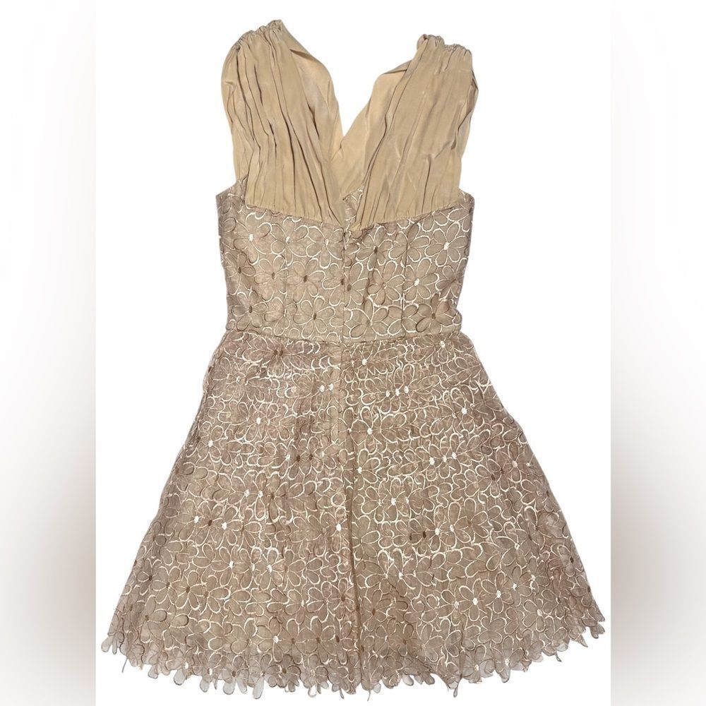 Anthropology Frock! By Tracy Reese Nude Gold Floral Fit and Flare Mini dress - Picture 5 of 11